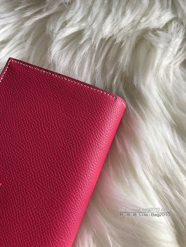 Hermes錢包 愛馬仕bearn長款錢夾 進口epsom皮 糖果粉  tdh2186